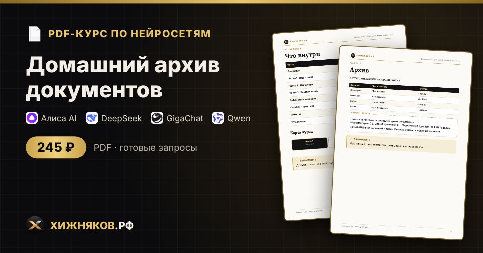 Домашний архив документов: как сделать с помощью нейросети — пошагово, с готовыми запросами