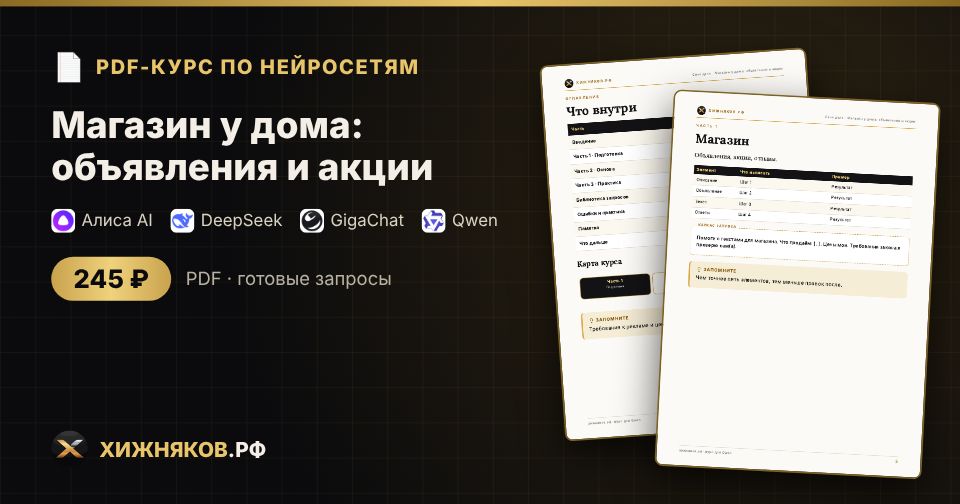 Курс: Магазин у дома: объявления и акции