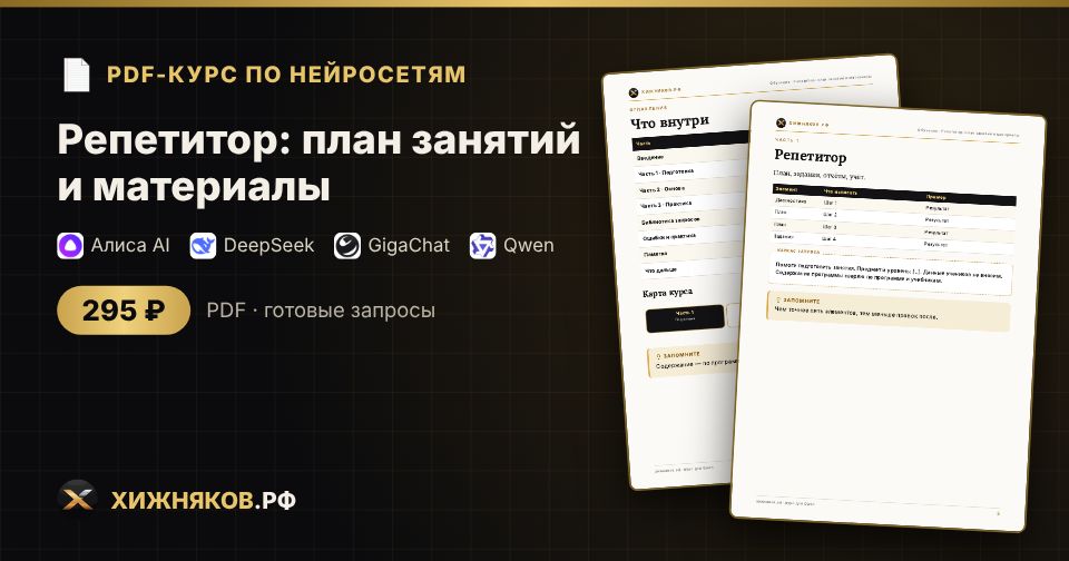 Репетитор: план занятий и материалы: как сделать с помощью нейросети — пошагово, с готовыми запросами
