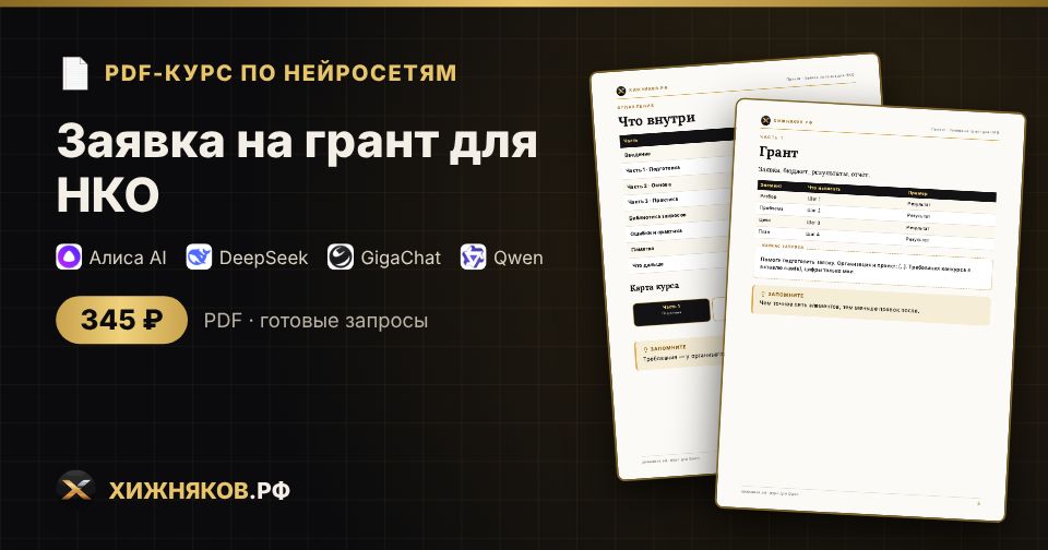 Заявка на грант для НКО: как сделать с помощью нейросети — пошагово, с готовыми запросами