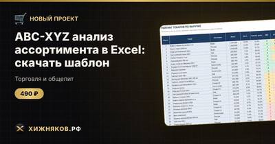 ABC-XYZ анализ ассортимента в Excel: скачать шаблон