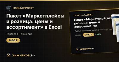 Пакет «Маркетплейсы и розница: цены и ассортимент» в Excel