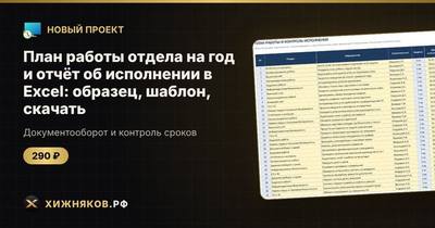 План работы отдела на год и отчёт об исполнении в Excel: образец, шаблон, скачать