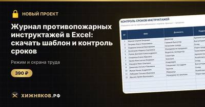 Журнал противопожарных инструктажей в Excel: скачать шаблон и контроль сроков